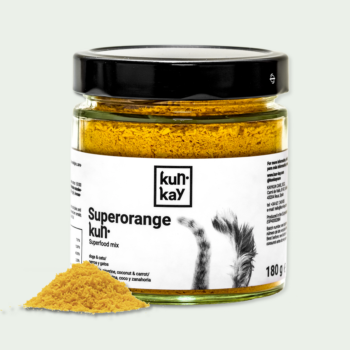 Superorangekun (Perros y Gatos - 180 g) Suplemento para la artritis, hepatitis, dermatitis
