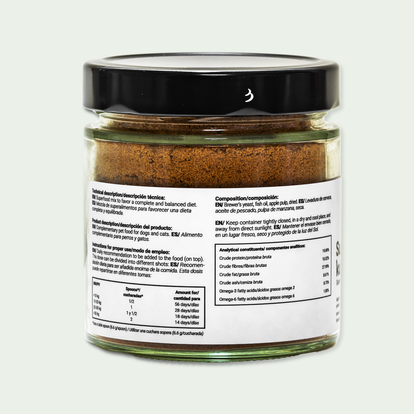 Superbrownkun (Cães e Gatos - 180 g) Suplemento natural para uma dieta completa e equilibrada