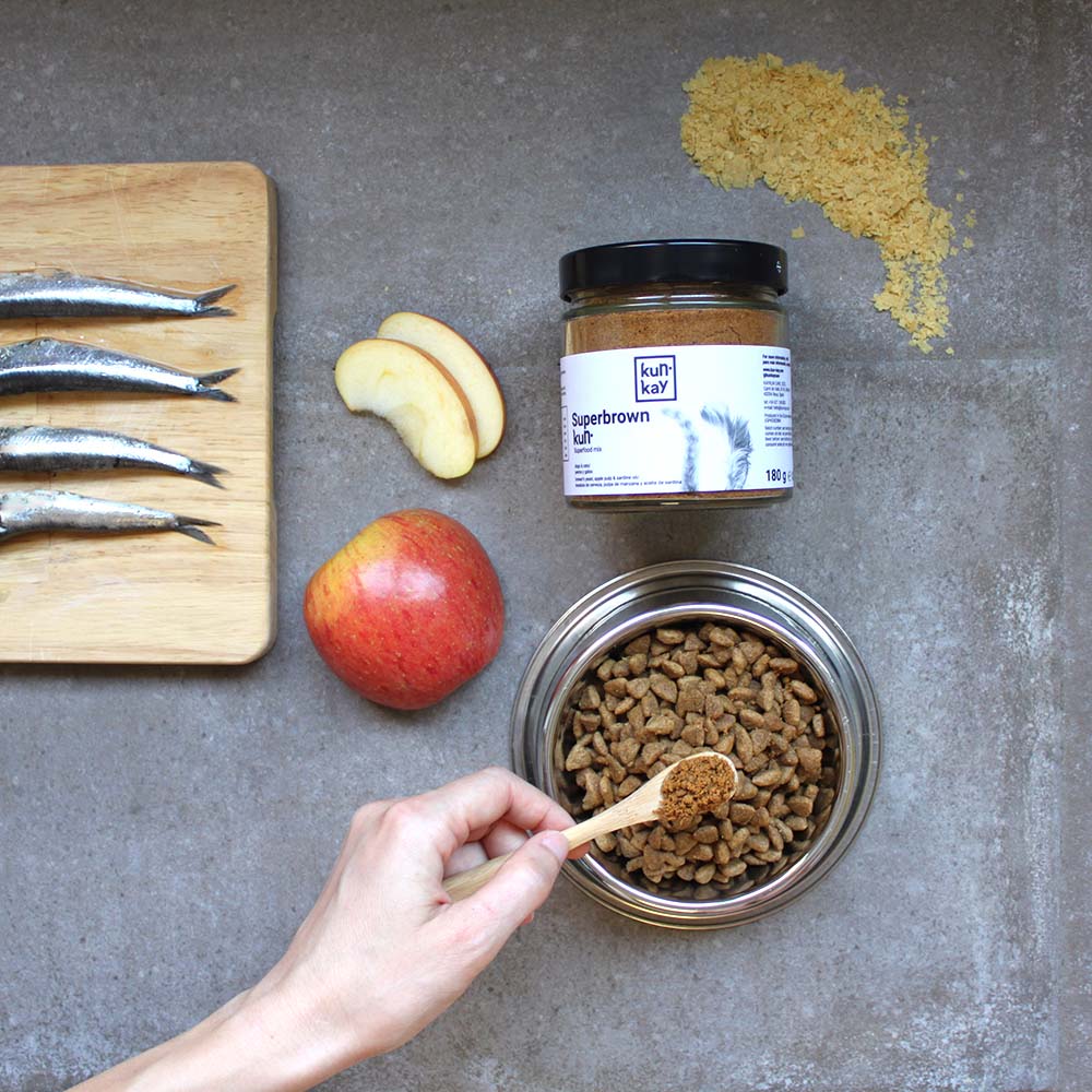 Superbrownkun (Gossos i Gats - 180 g) Suplement natural per a una dieta completa i equilibrada