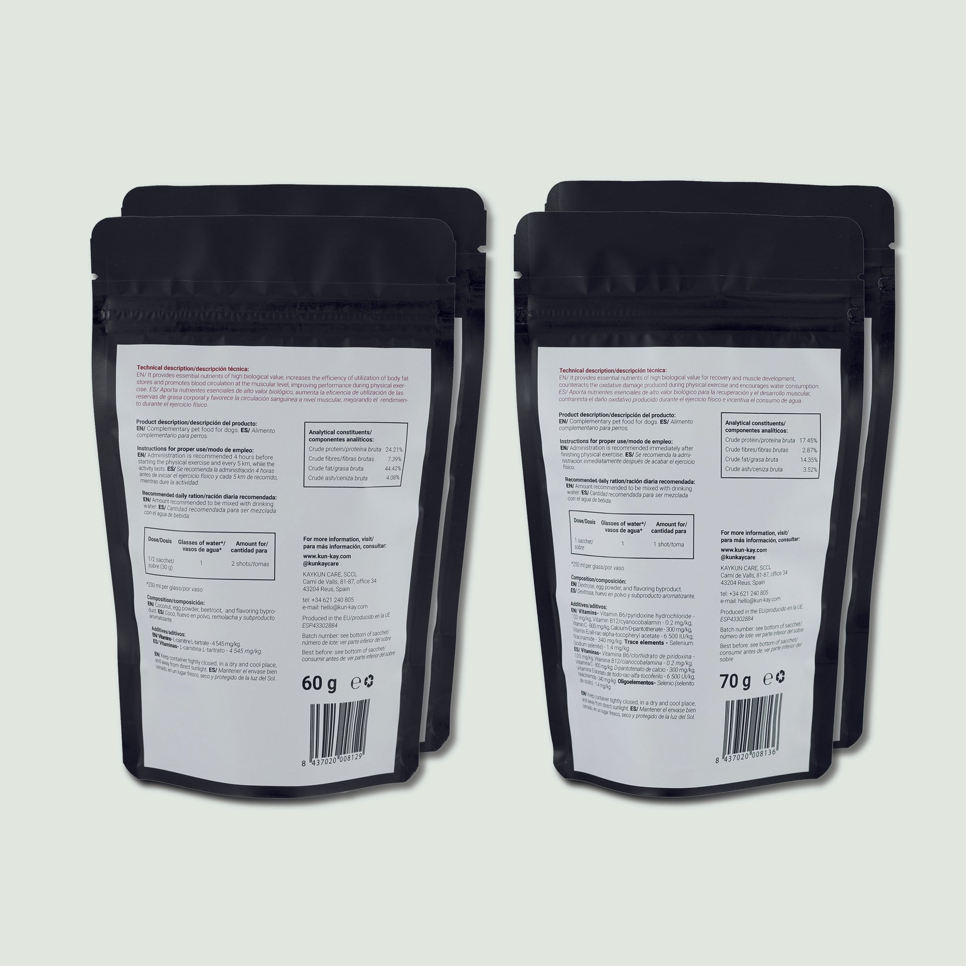 Pack de suppléments naturels pour l'activité physique des chiens