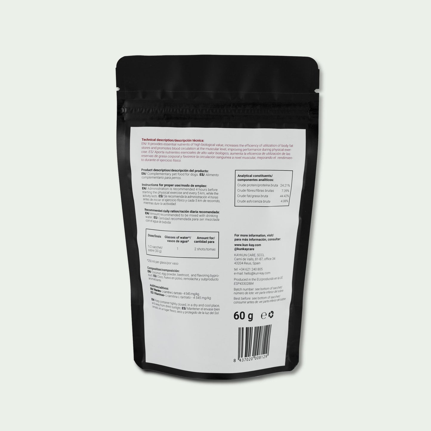 Sportkun Start Perros (5u de 60g) Suplemento potenciador del rendimiento físico