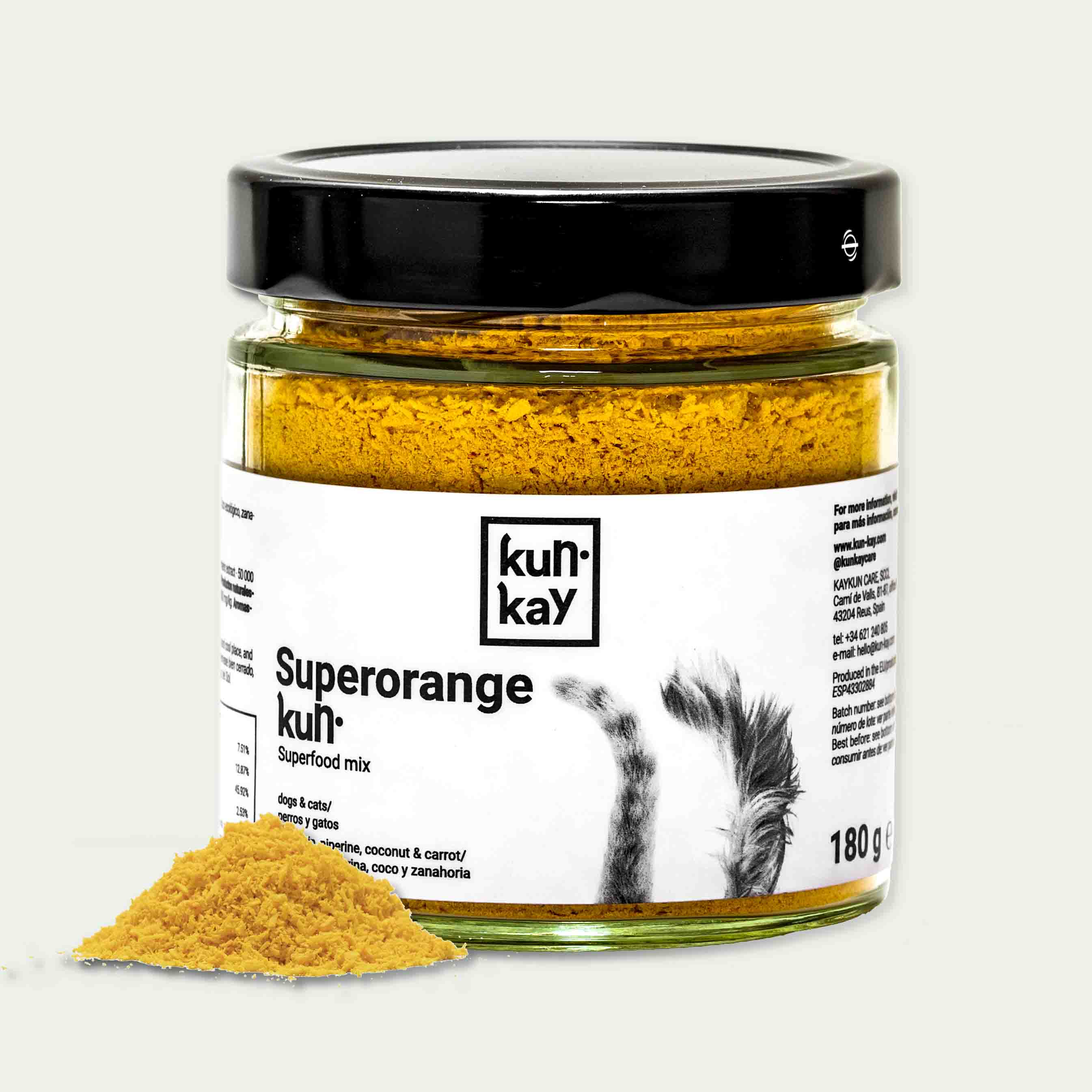 Superorangekun (Perros y Gatos - 180 g) Suplemento para la artritis, hepatitis, dermatitis
