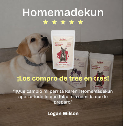 Homemadekun Gossos (260 g) Suplement nutricional amb Vitamines i Minerals