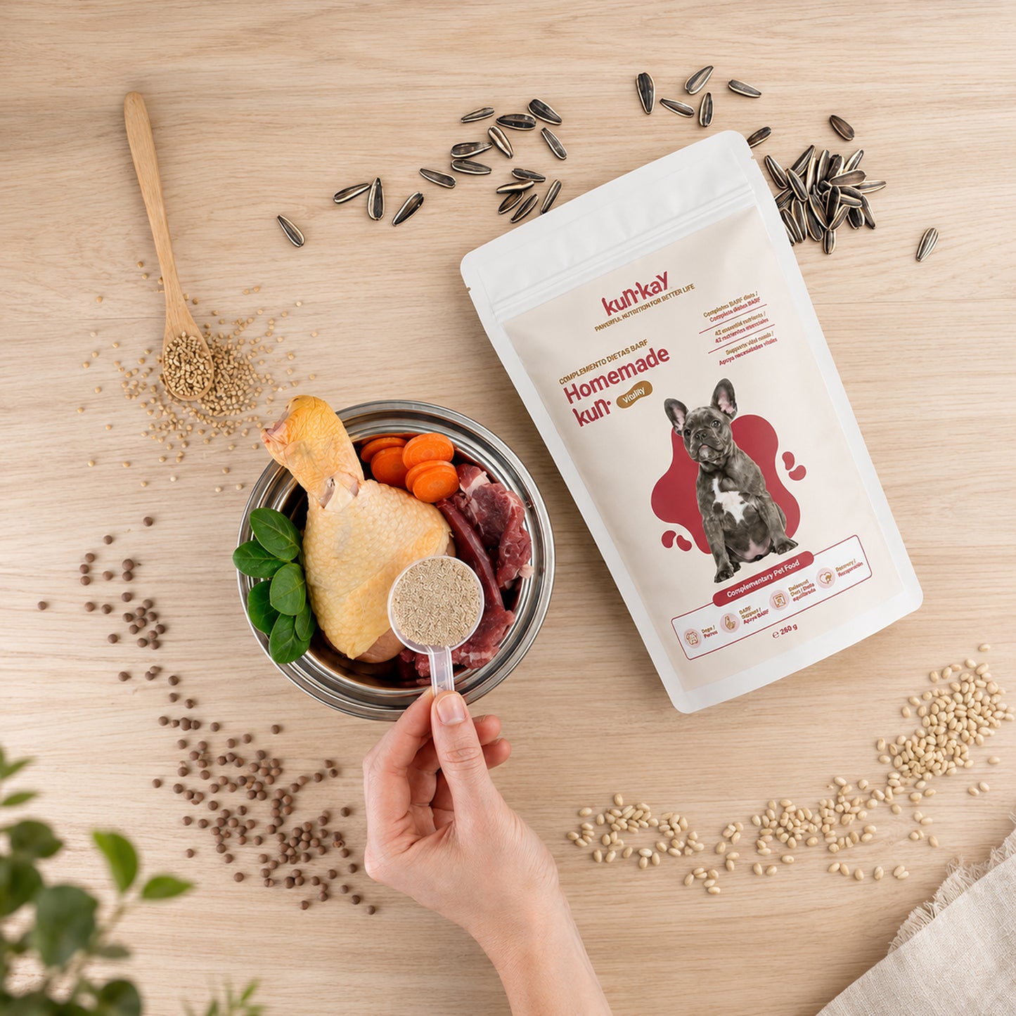 Homemadekun Gossos (260 g) Suplement nutricional amb Vitamines i Minerals