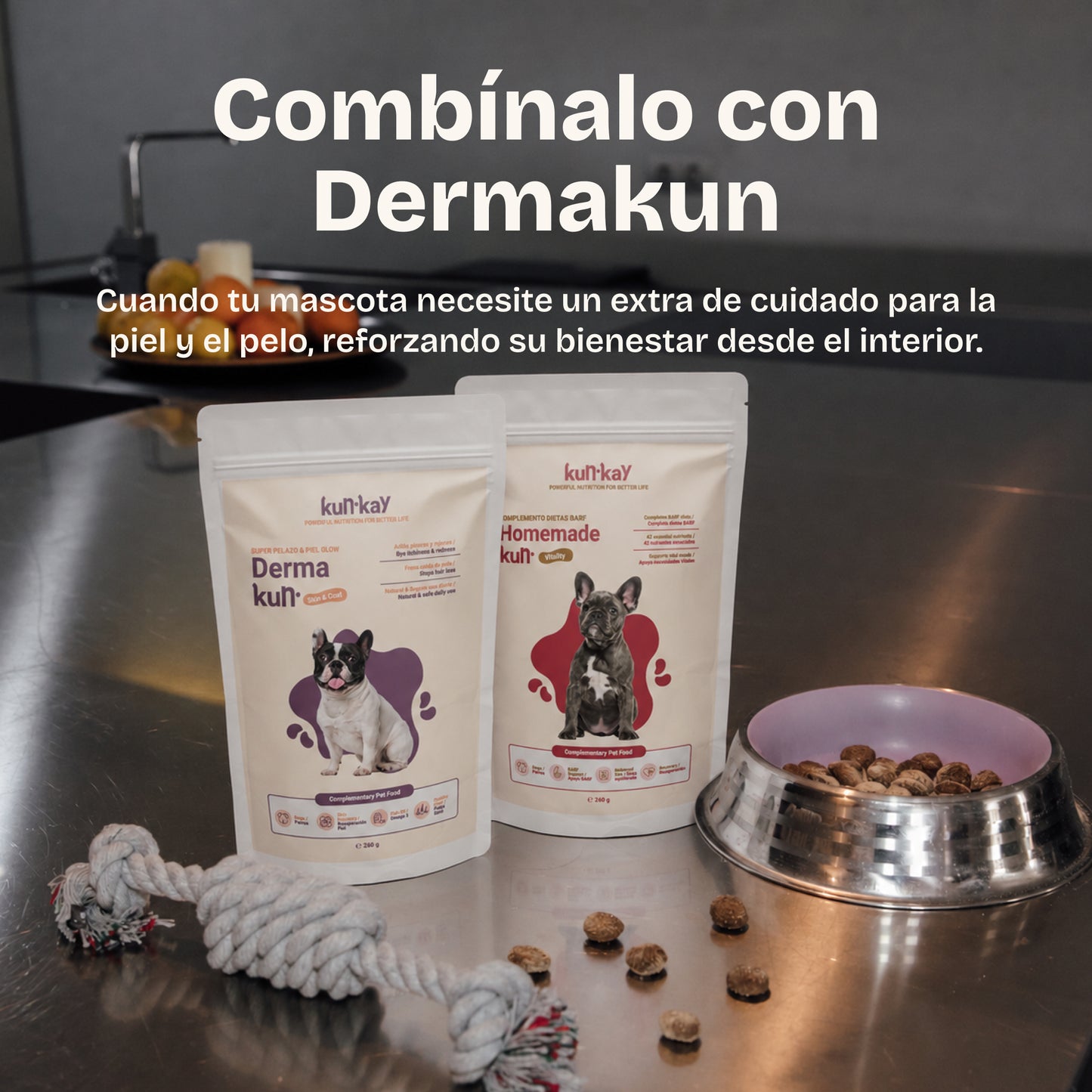 Homemadekun Gossos (260 g) Suplement nutricional amb Vitamines i Minerals