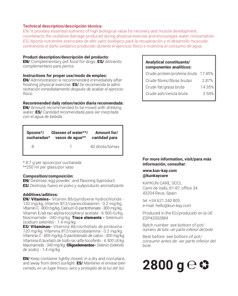Sportkun Finish WOW Gossos (2,8 kg) Suplement recuperador d'exercici físic