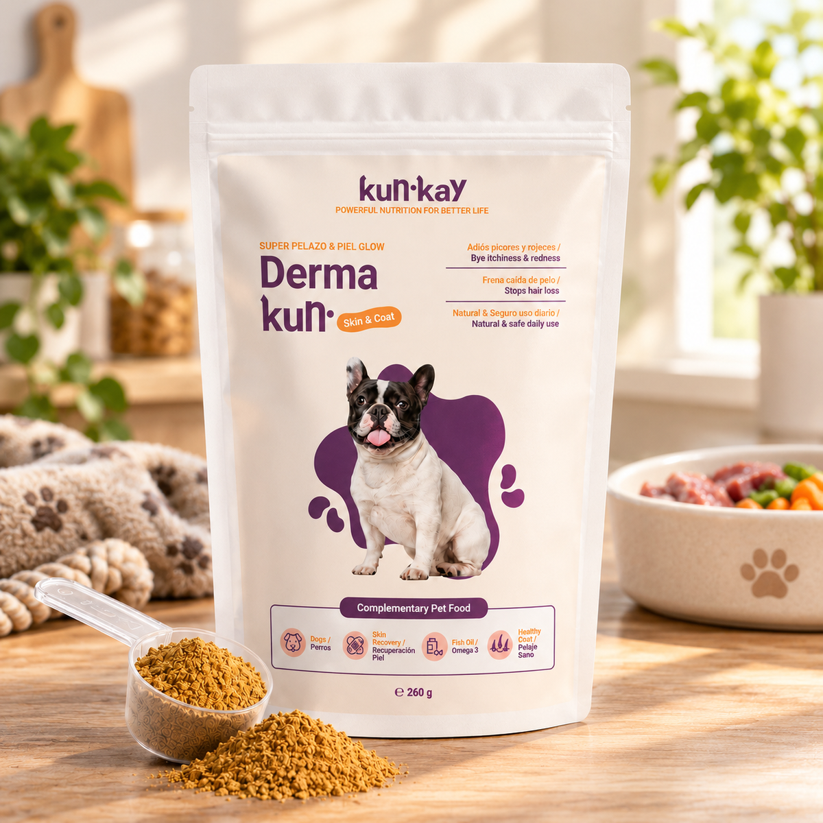 Dermakun Perros (260 g) Suplemento para cuidar la Piel y Pelo
