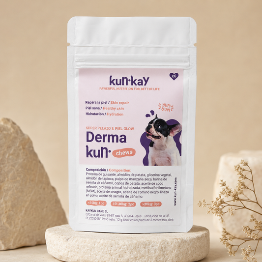 DermaKun MINI Chews  Perros - Suplemento para Mejorar la regenerarción de la dermis, mejora el pelaje.