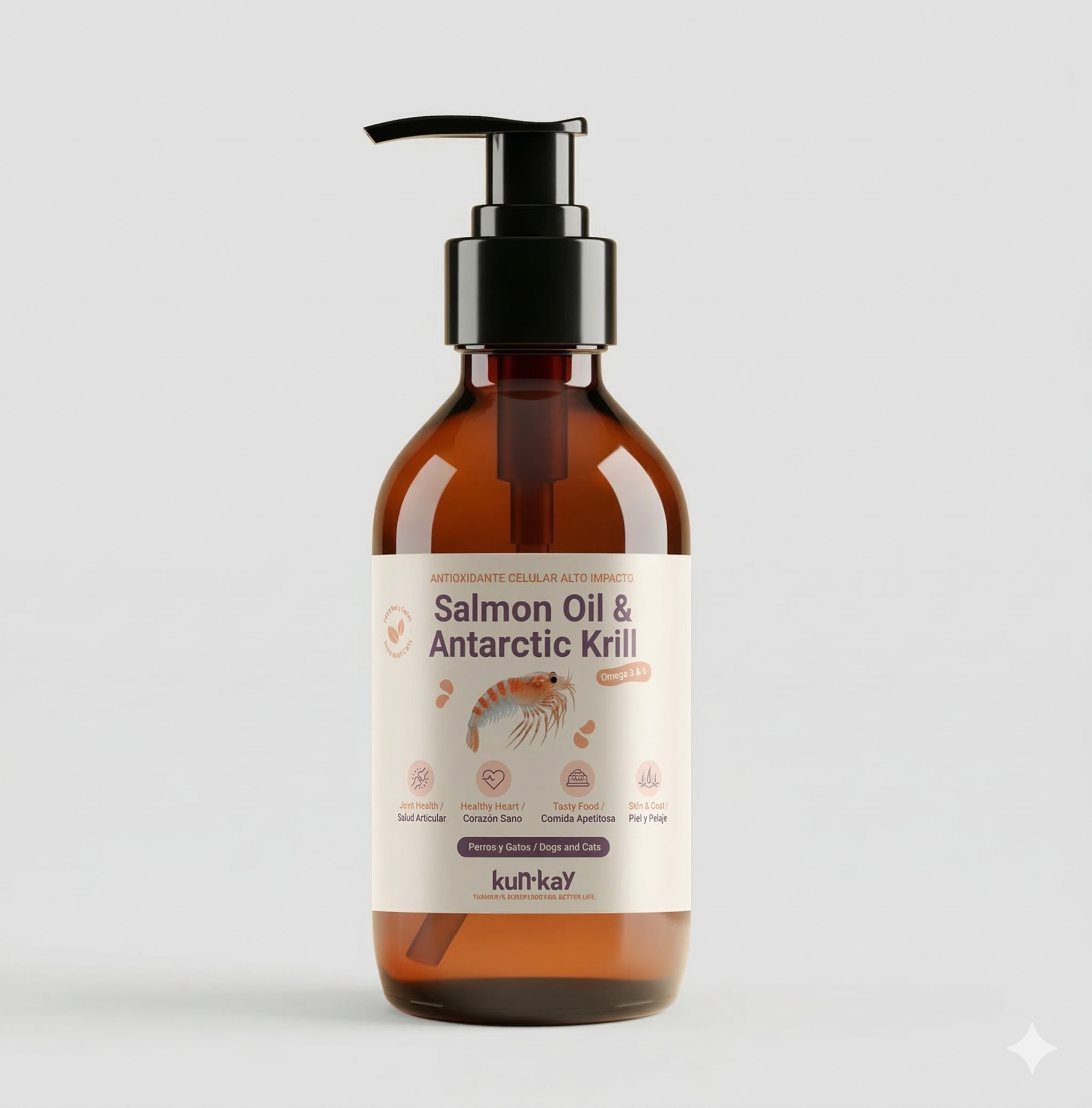 Óleo de salmão e krill Antártico