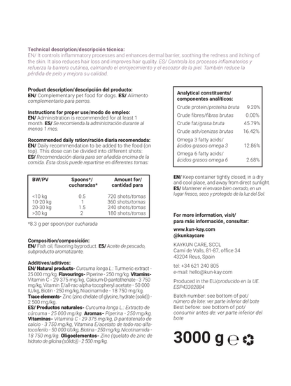 Dermakun WOW Honden (3 kg) Supplement voor huid en vacht