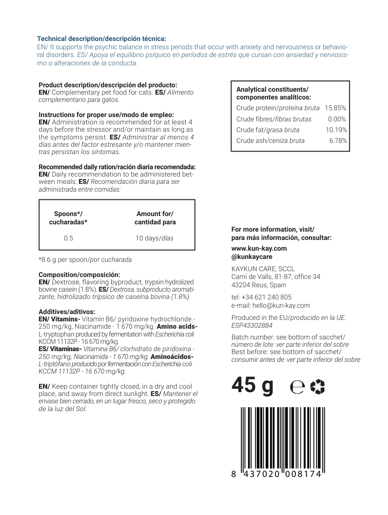 Mindkun Chats (45g) Supplément pour le stress et l'anxiété