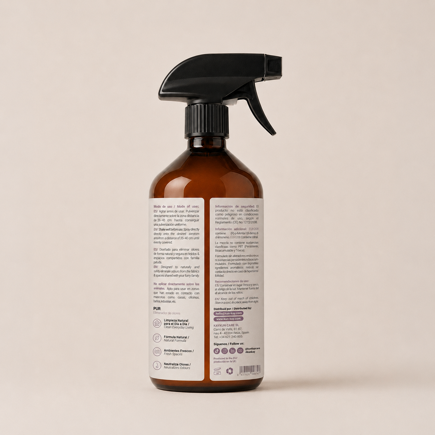 PUR - Eliminador de Olores para Mascotas, Hogar y Textiles 500 ml