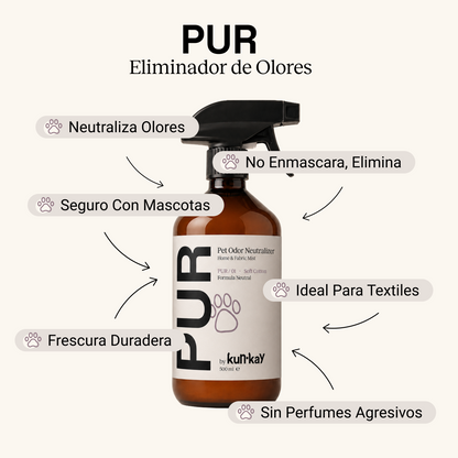 PUR - Eliminador de Olores para Mascotas, Hogar y Textiles 500 ml