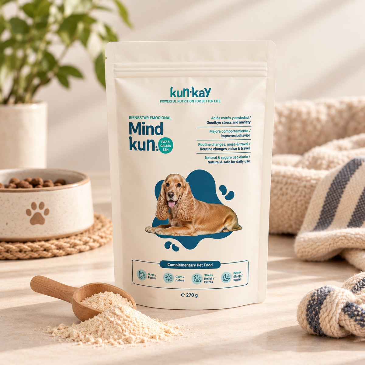Mindkun Hunde (270 g) Nahrungsergänzungsmittel gegen Stress und Angst