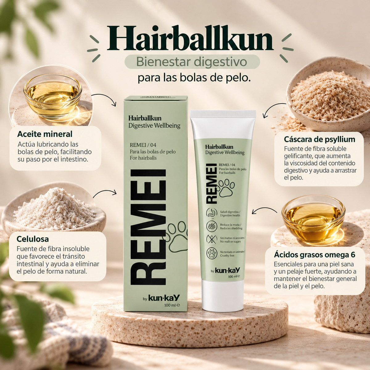 Hairballkun (Katten - 100 g) Supplement tegen haarballen