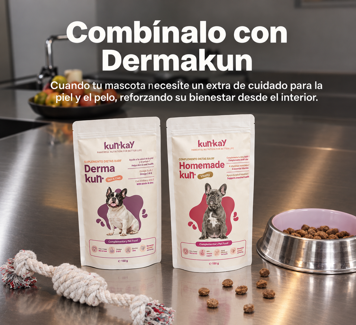Dermakun Perros (260 g) Suplemento para cuidar la Piel y Pelo