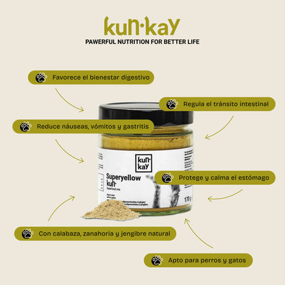 Superyellowkun (Perros y Gatos - 170 g) Suplemento para el Bienestar Gastrointestinal