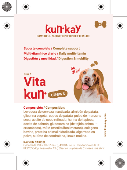Vitakun MINI Chews Cães - Suplemento nutricional com Vitaminas e Condroprotetores