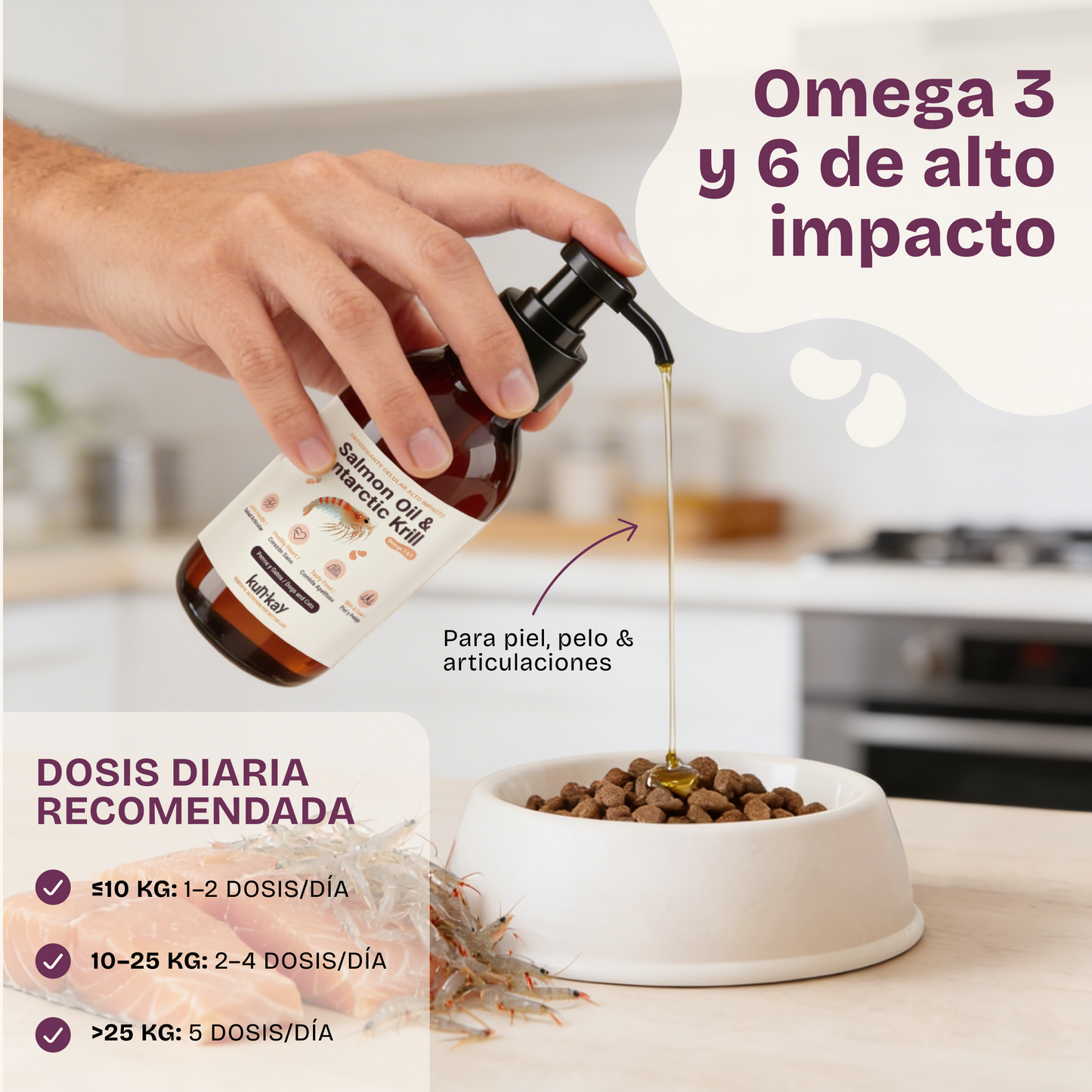 Aceite de salmón y  Antarctic krill