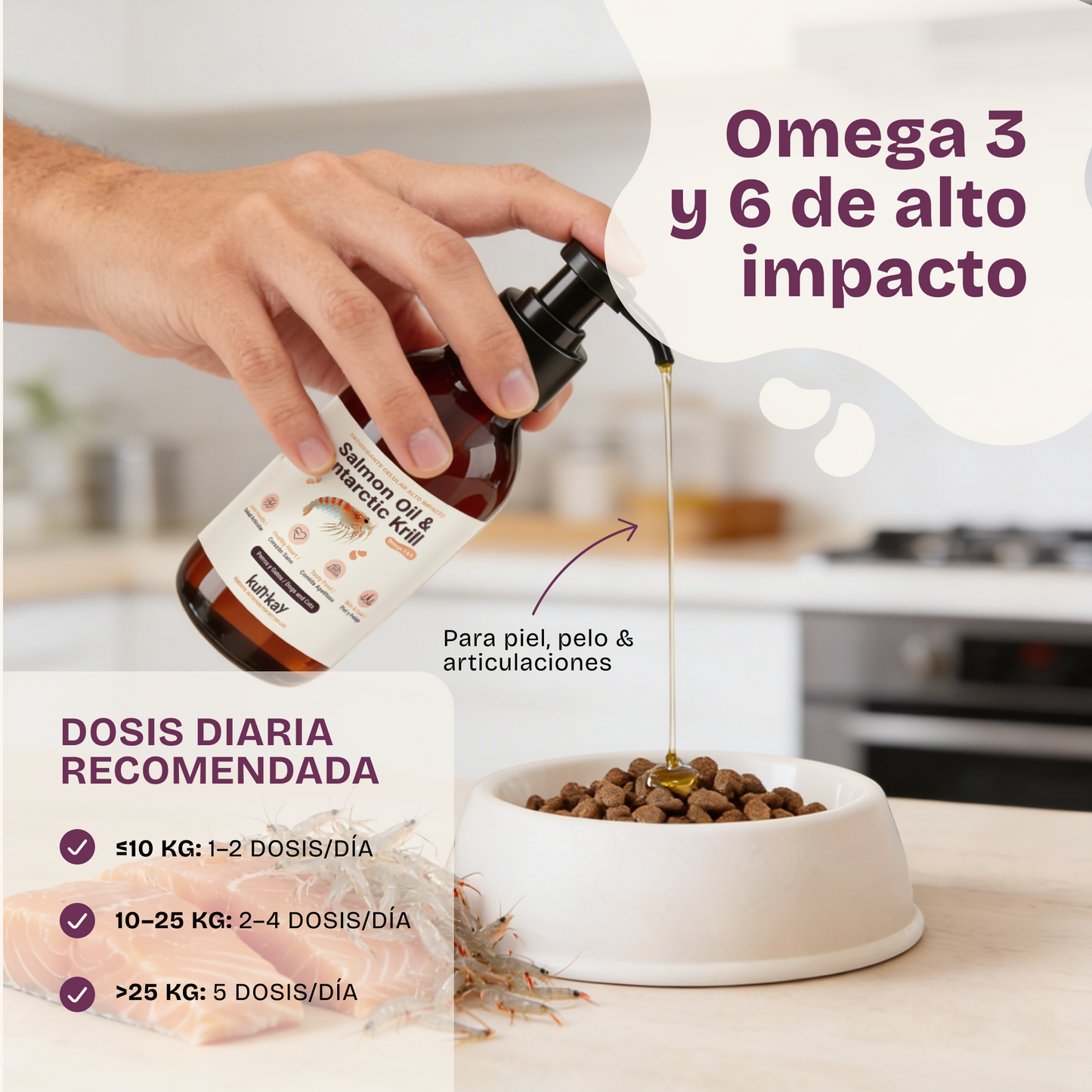 Óleo de salmão e krill Antártico