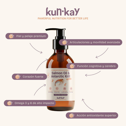 Aceite de salmón y  Antarctic krill