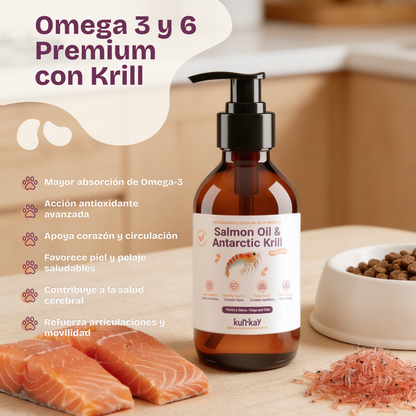 Aceite de salmón y  Antarctic krill