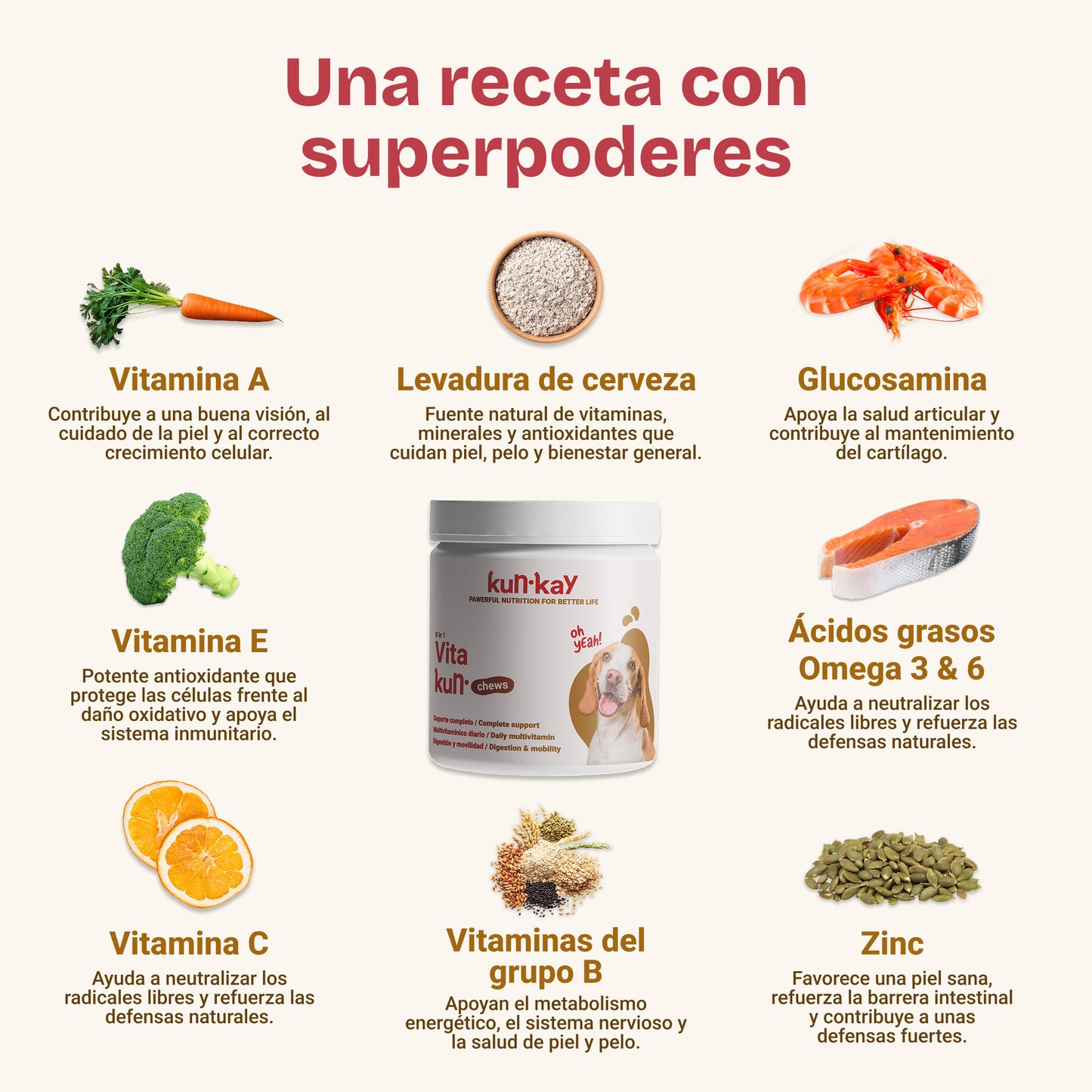 Vitakun Chews Chiens - Supplément nutritionnel avec vitamines et chondroprotecteurs