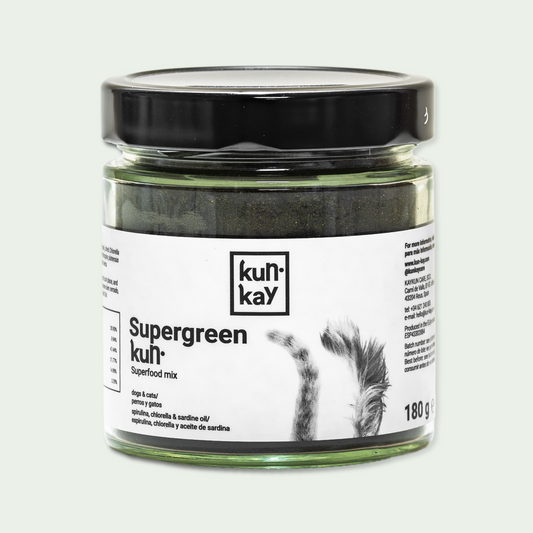 Supergreenkun (Perros y Gatos - 180 g) Suplemento Natural Detoxificante para perros y gatos