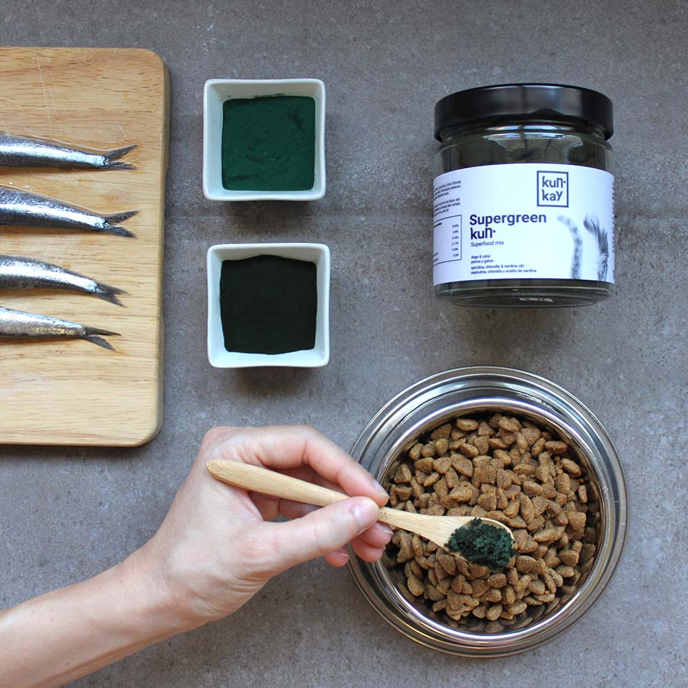 Supergreenkun (gossos i gats - 180 g) Suplement natural amb àcids grassos omega 3 per a gossos i gats