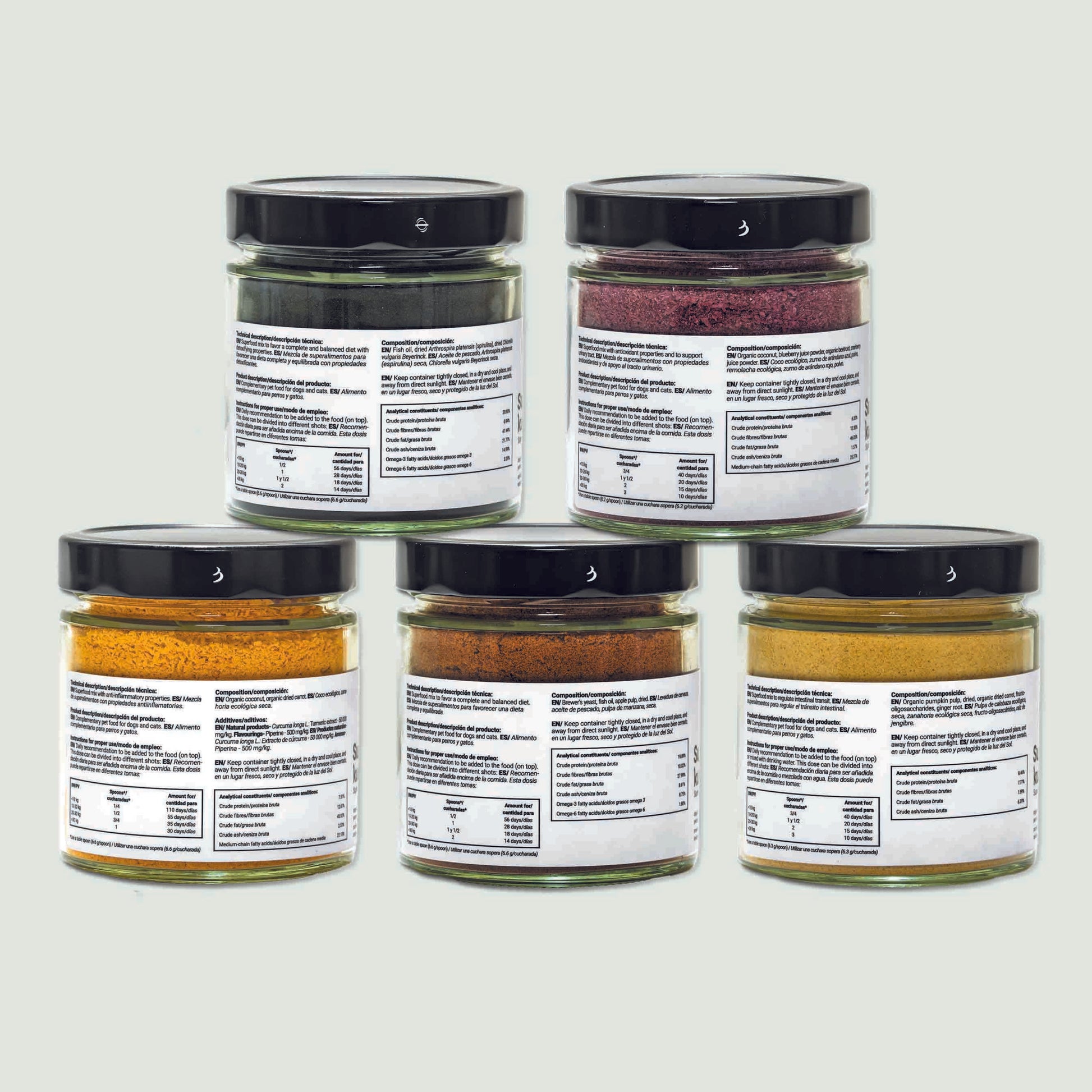 Pack de suplementos nutricionales naturales para perros y gatos