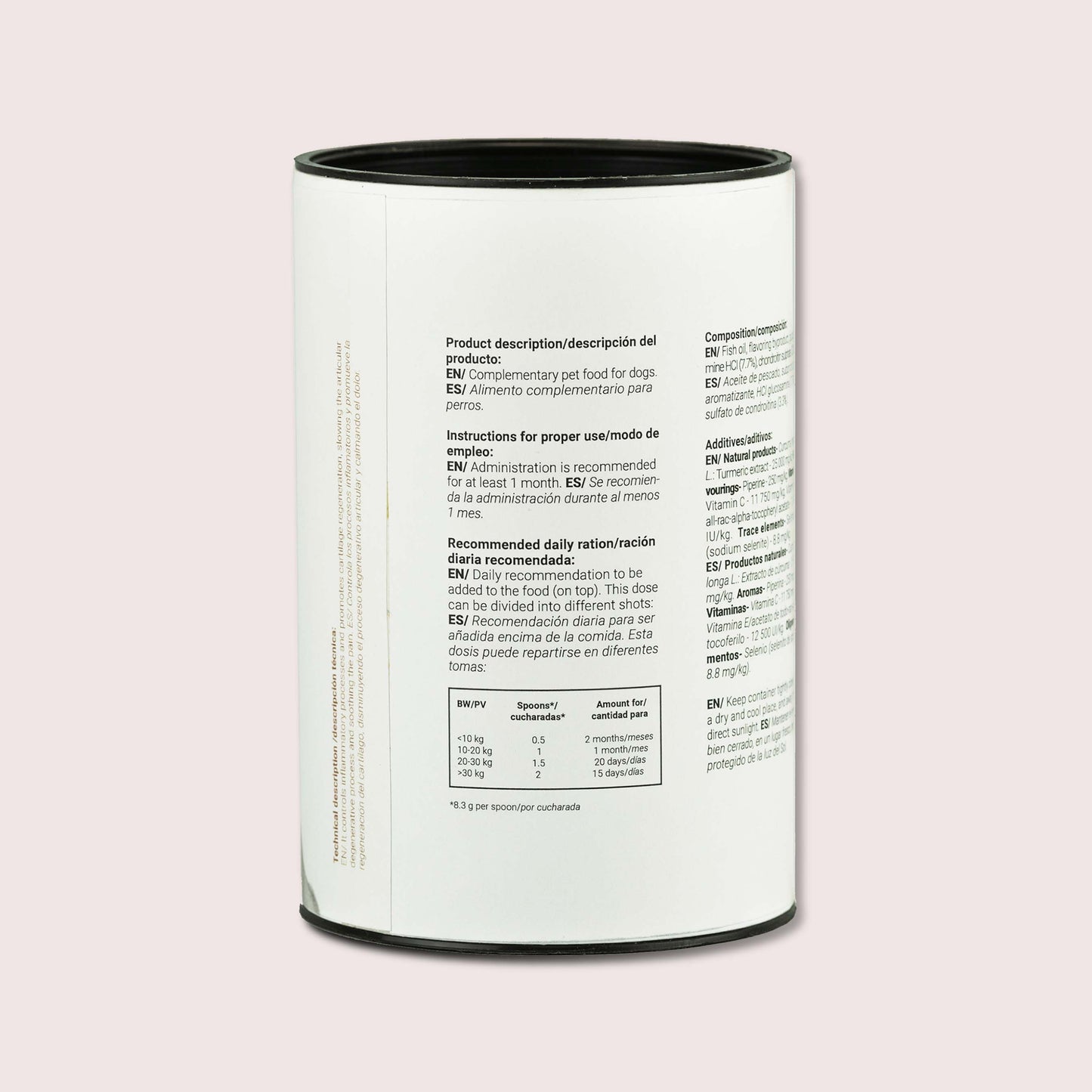 Suplemento natural para las articulaciones de perros
