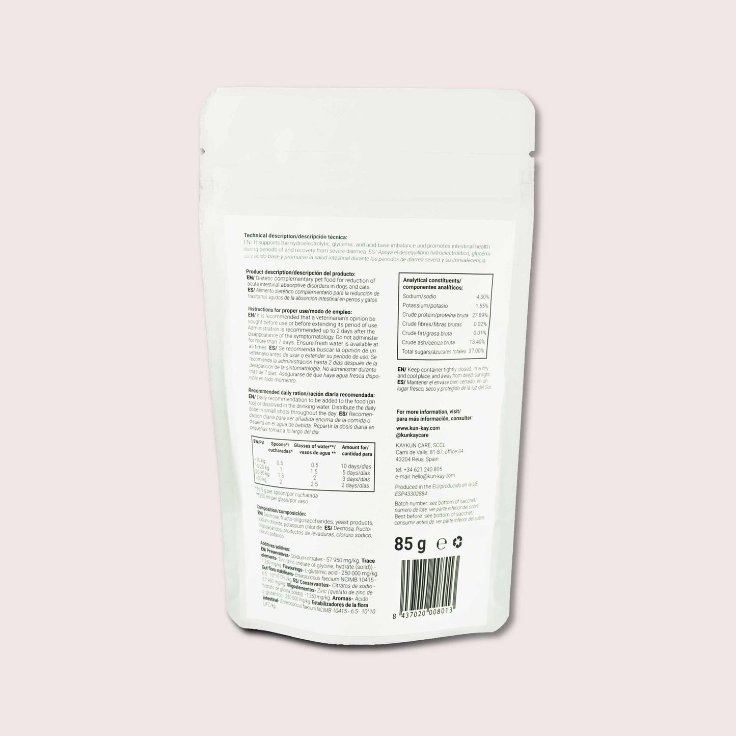 Suplemento natural para la diarrea severa de perros y gatos