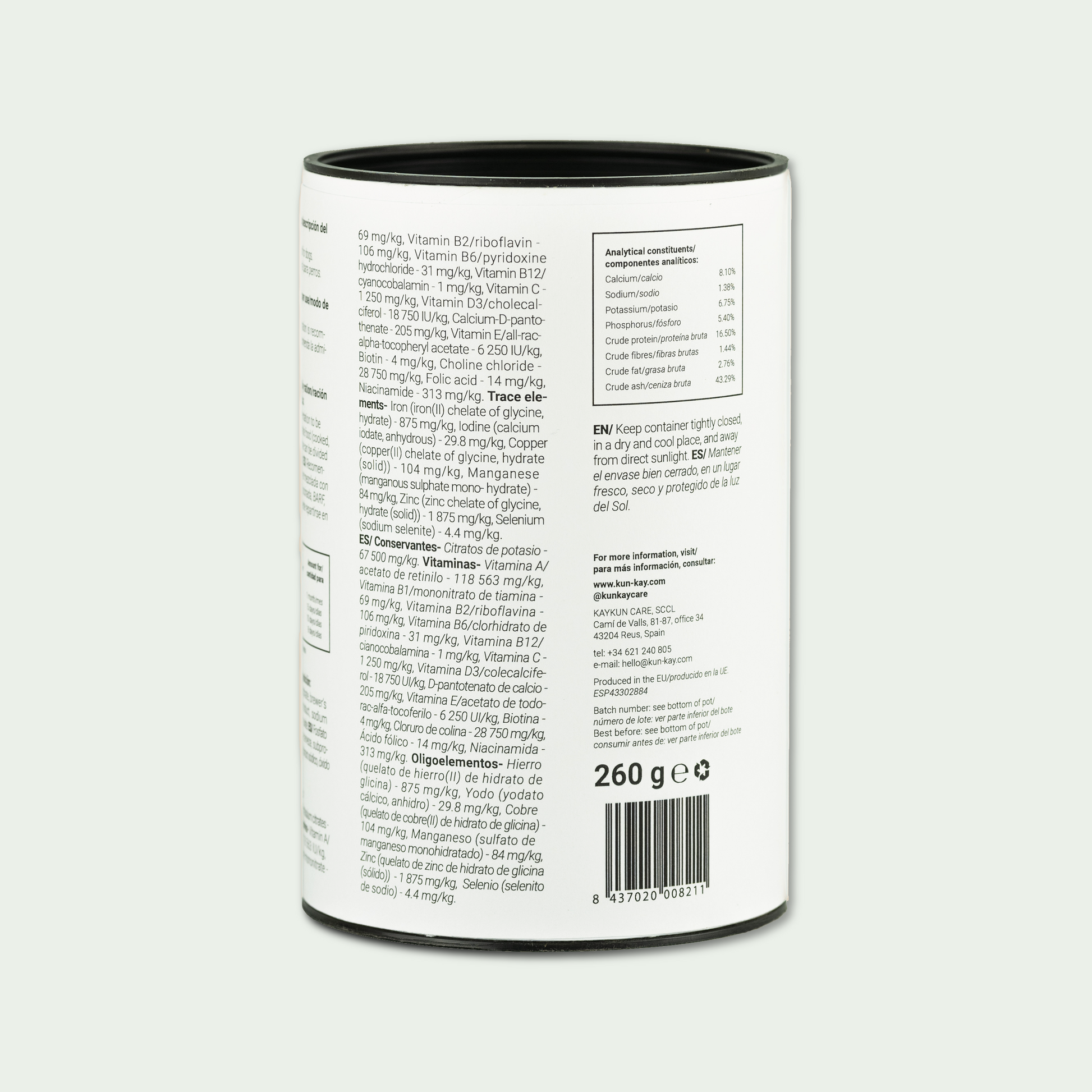 Suplemento natural con vitaminas y minerales para perros